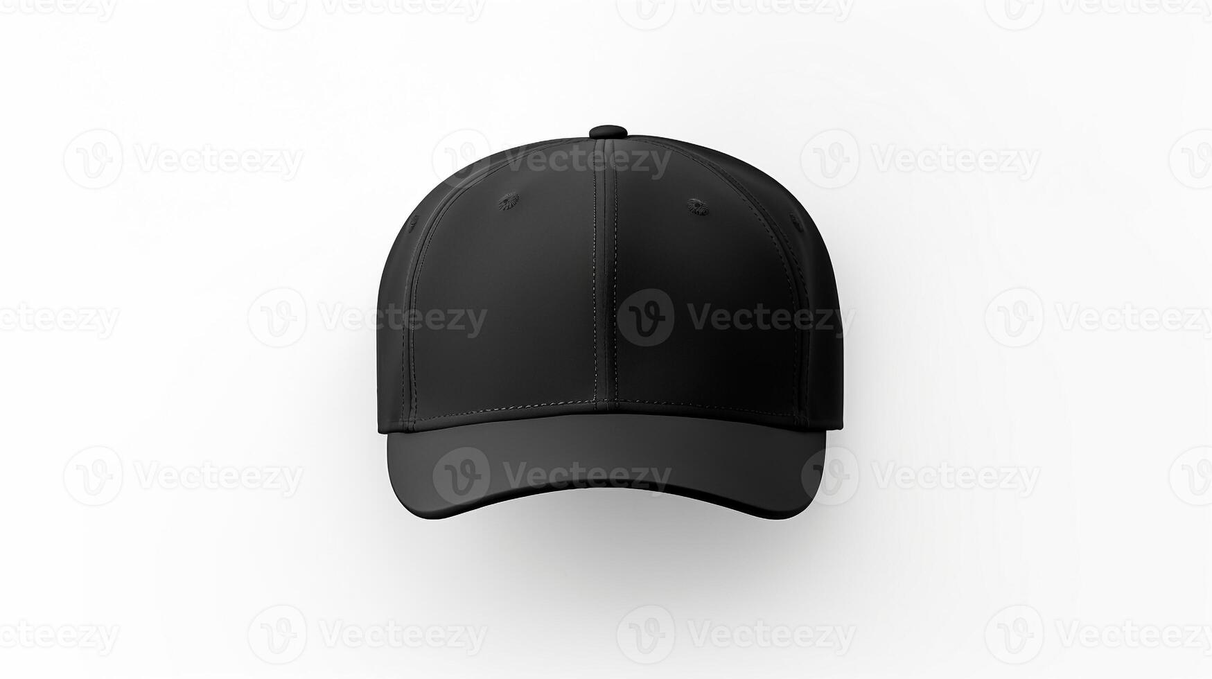 AI generated Photo of Black Cycling Cap isolated on white background. AI Generated