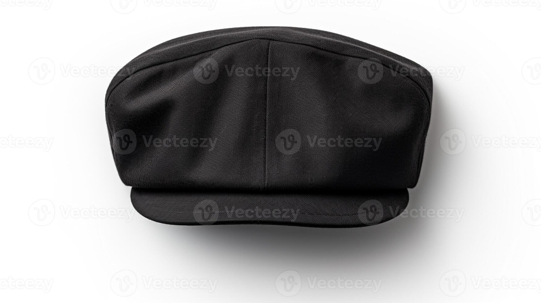 AI generated Photo of Black Newsboy Cap isolated on white background. AI Generated