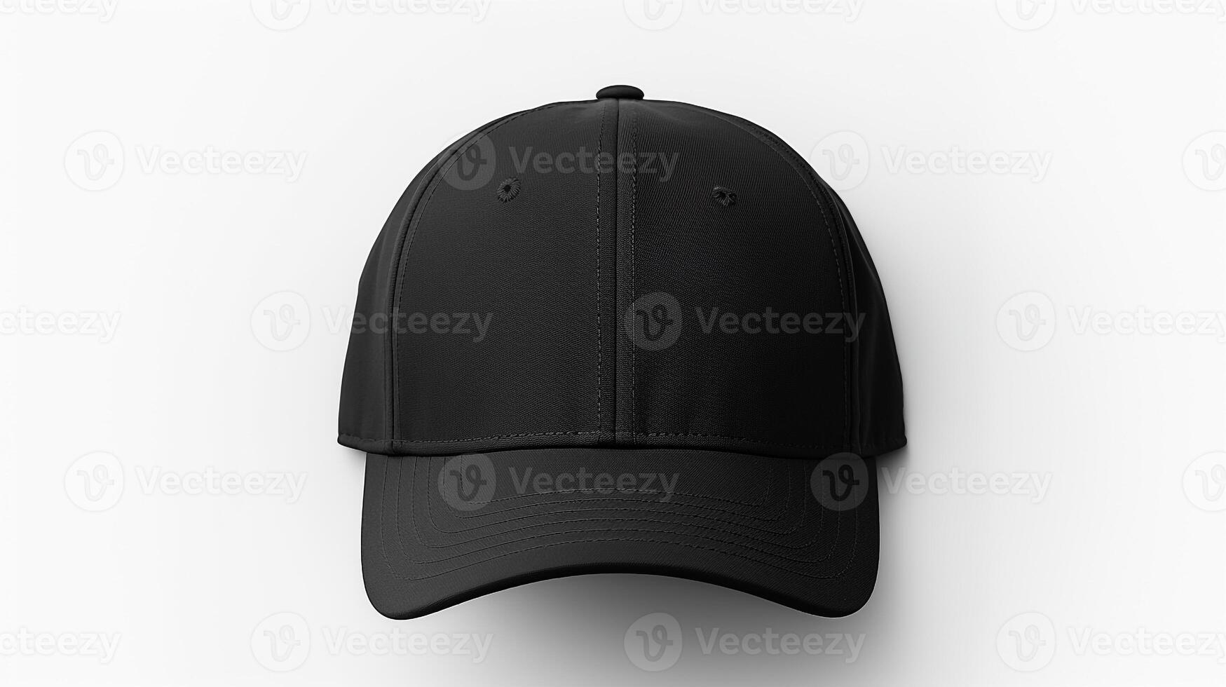 AI generated Photo of Black Fitted Cap isolated on white background. AI Generated
