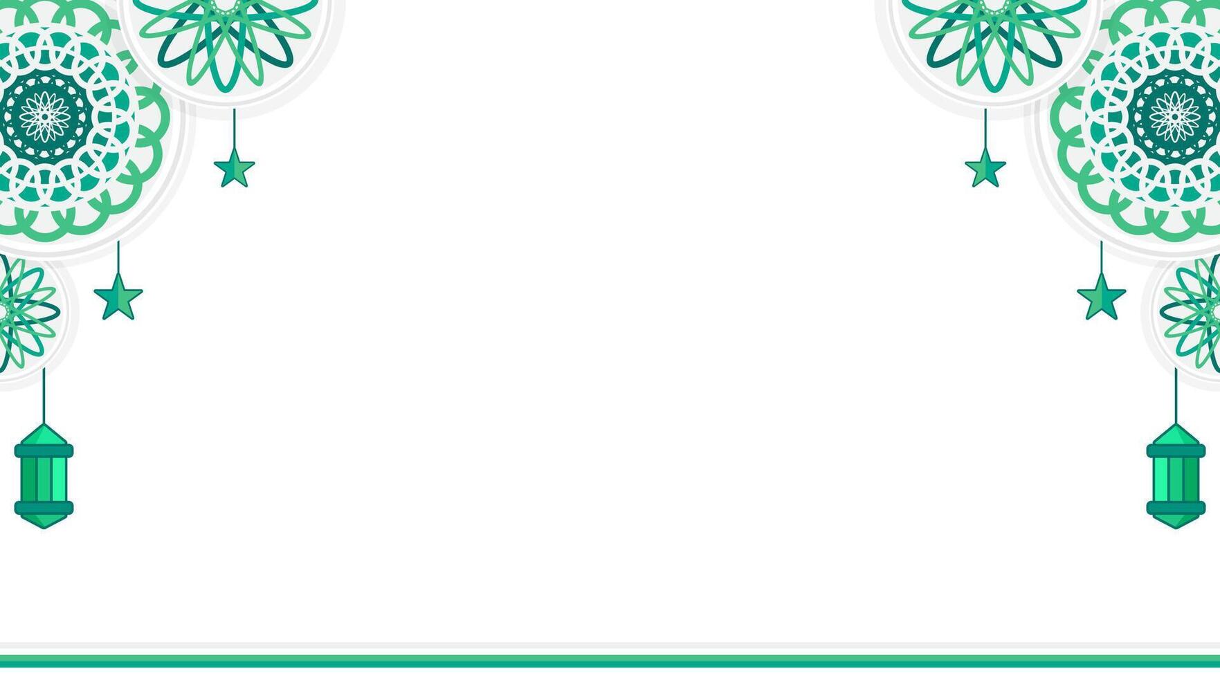 Islamic Green Background with Mandala Floral Ornament vector