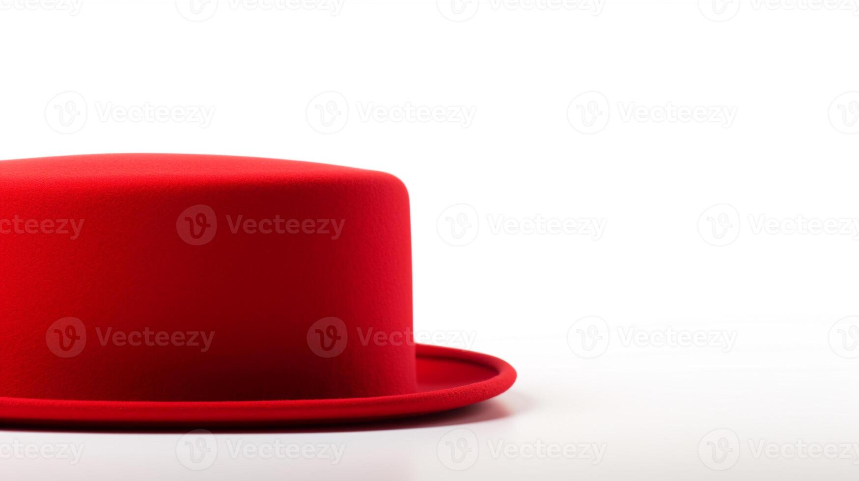 AI generated Photo of Red Pork Pie Hat isolated on white background. AI Generated