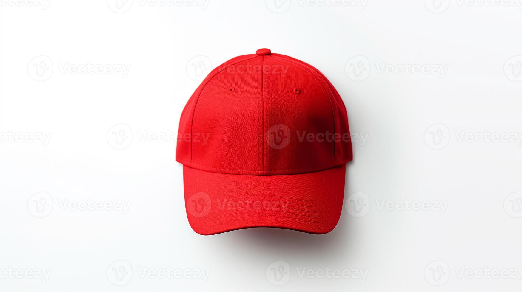 AI generated Photo of Red Fitted Cap isolated on white background. AI Generated