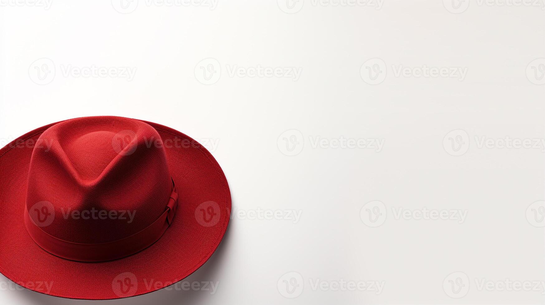 AI generated Photo of Red Panama Hat isolated on white background. AI Generated
