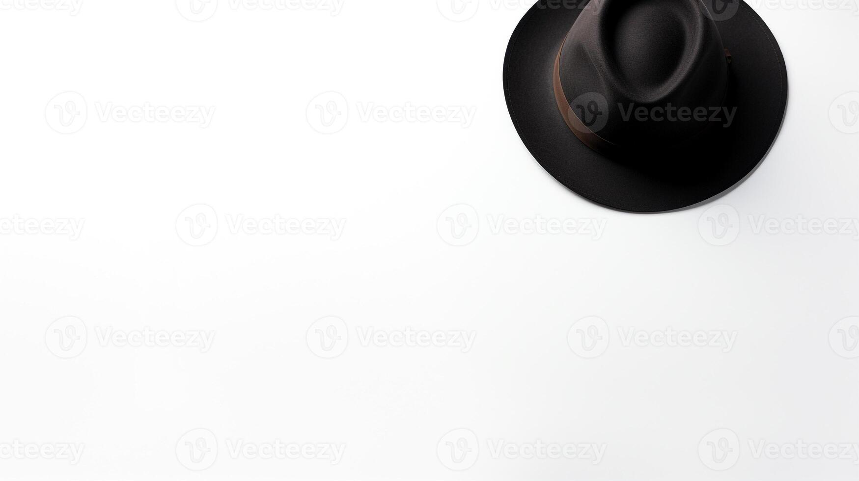 AI generated Photo of Black Fedora Hat isolated on white background. AI Generated