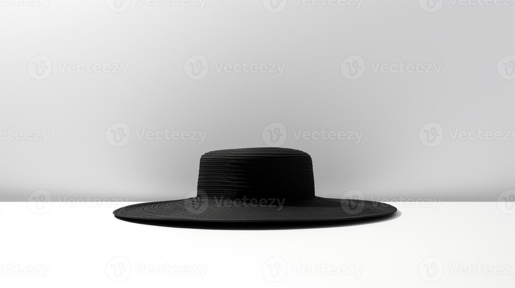 AI generated Photo of Black Sun hat isolated on white background. AI Generated
