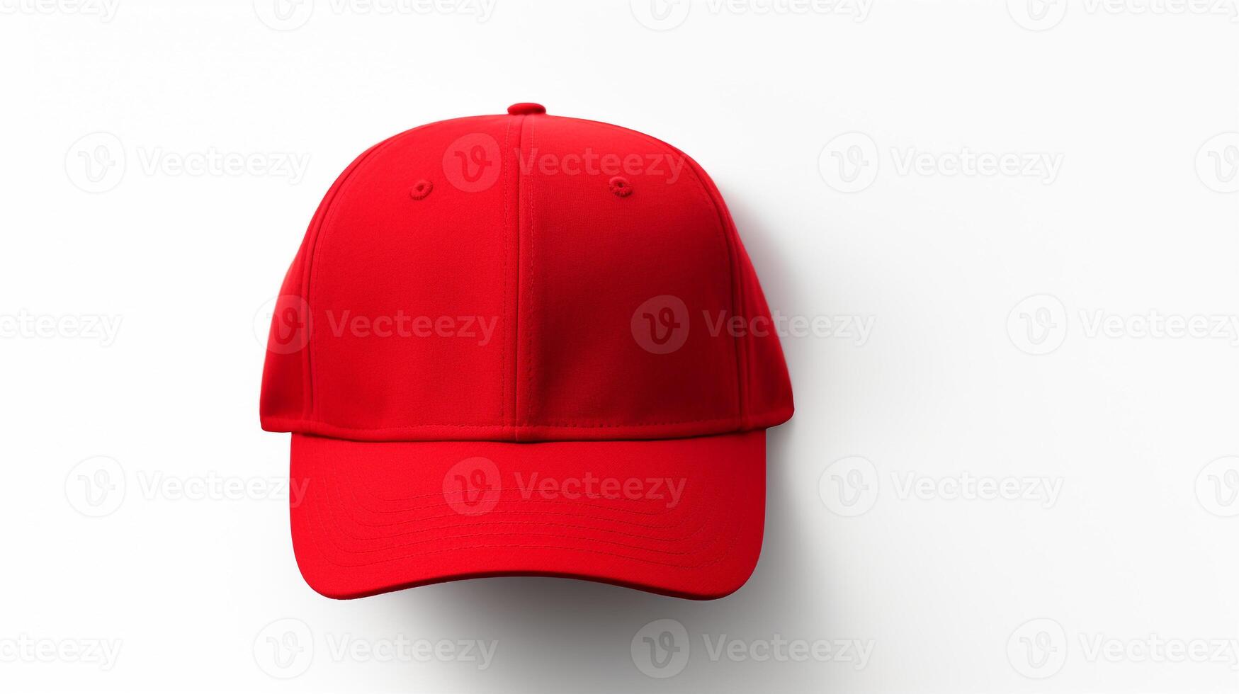 AI generated Photo of Red Baseball Cap isolated on white background. AI Generated