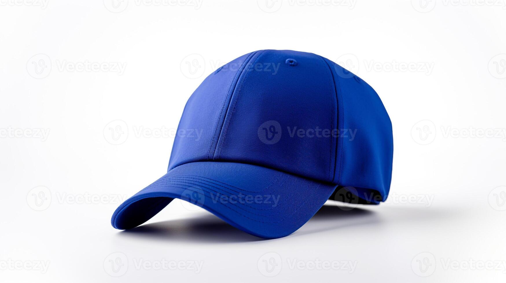 ai generado foto de real azul béisbol gorra aislado en blanco antecedentes. ai generado