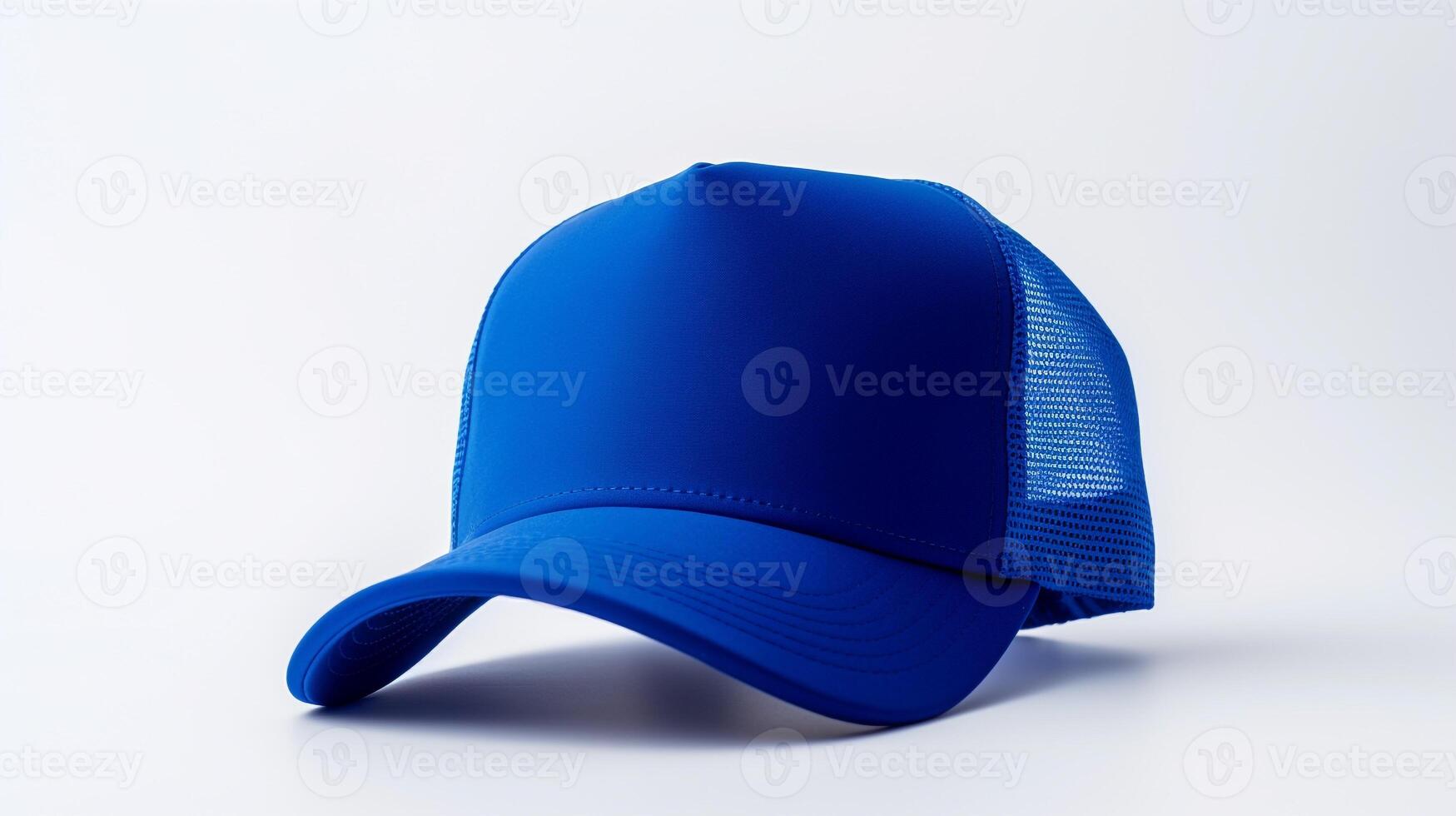 ai generado foto de real azul camionero gorra aislado en blanco antecedentes. ai generado