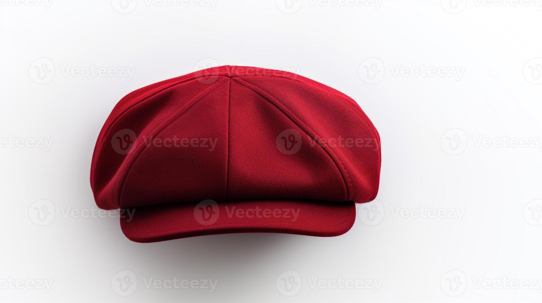 AI generated Photo of Red Newsboy Cap isolated on white background. AI Generated