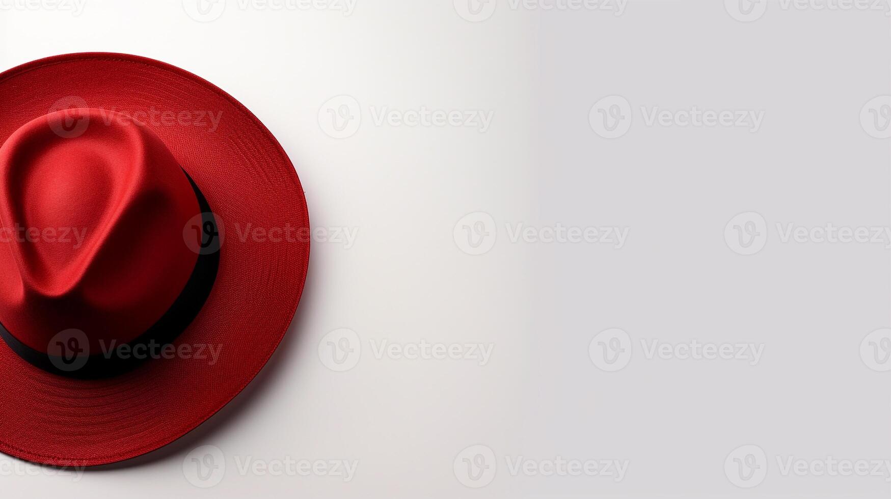 AI generated Photo of Red Panama Hat isolated on white background. AI Generated