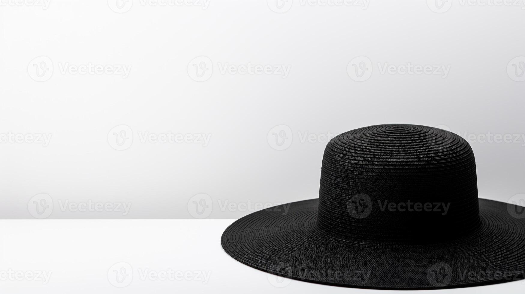 AI generated Photo of Black Straw hat isolated on white background. AI Generated