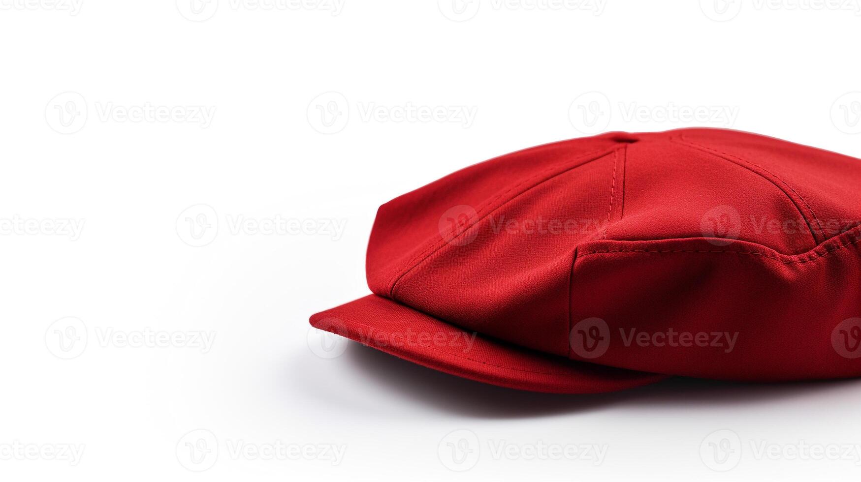 AI generated Photo of Red Newsboy Cap isolated on white background. AI Generated