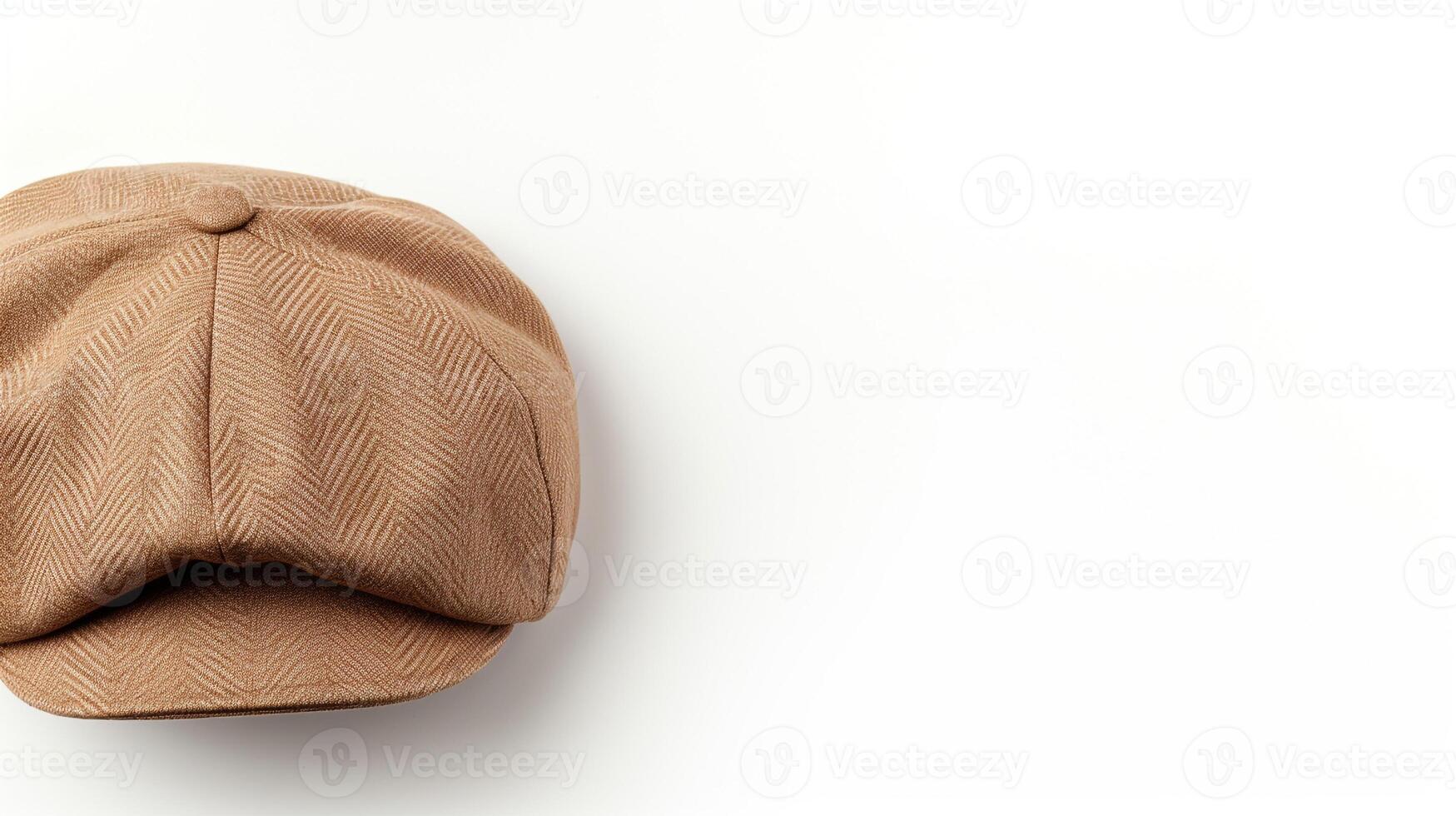 AI generated Photo of Beige Newsboy Cap isolated on white background. AI Generated