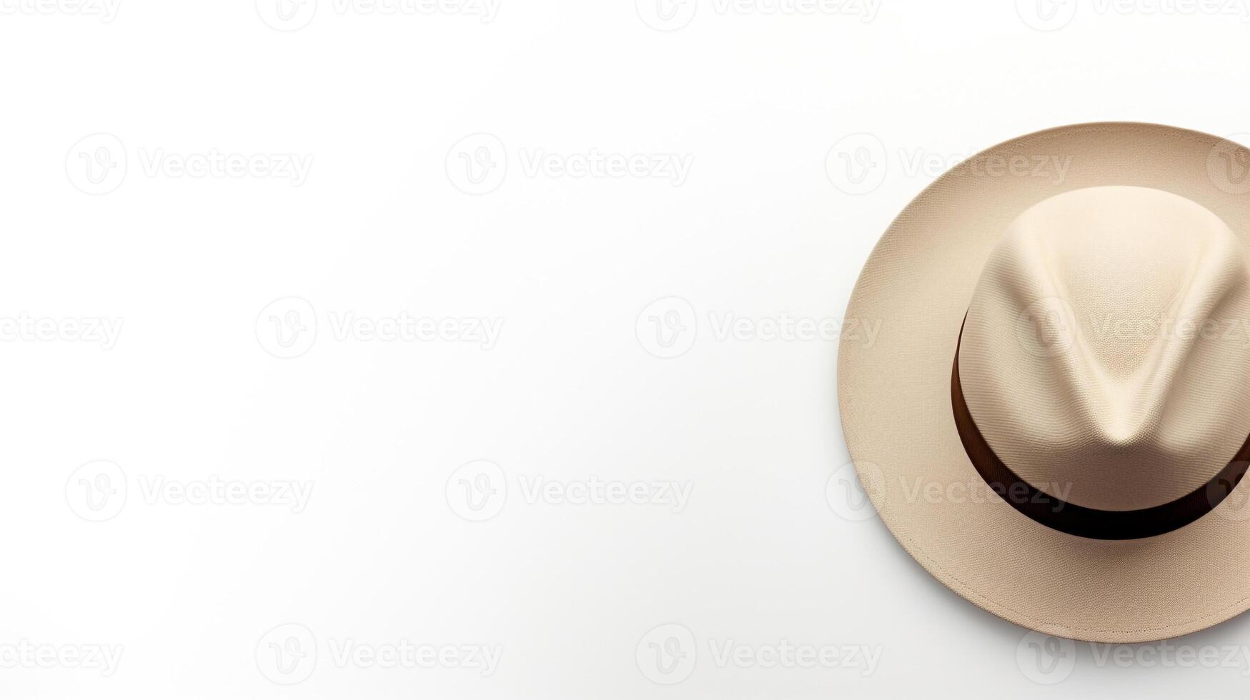 AI generated Photo of Beige Panama Hat isolated on white background. AI Generated