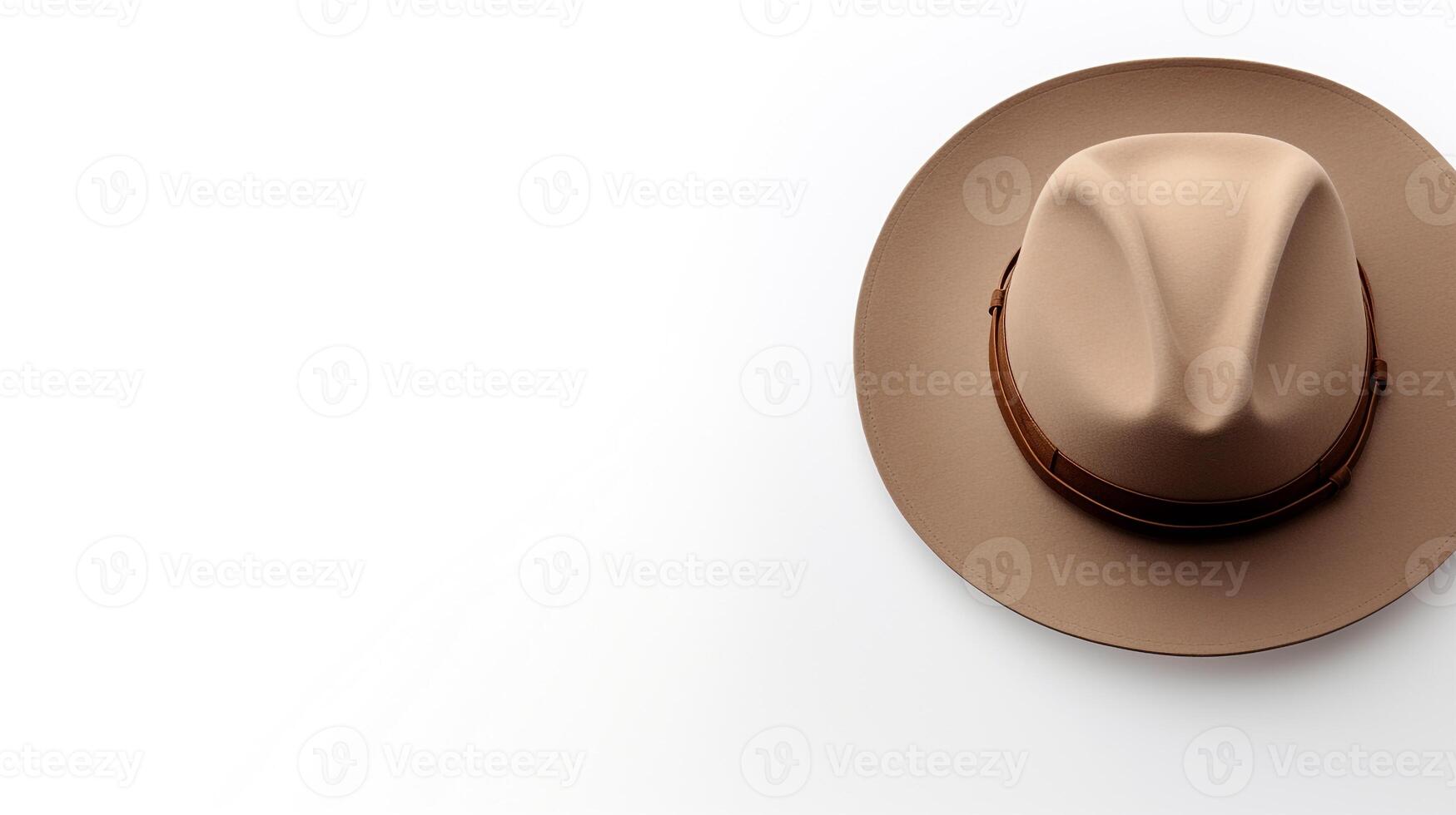 AI generated Photo of Beige Fedora Hat isolated on white background. AI Generated