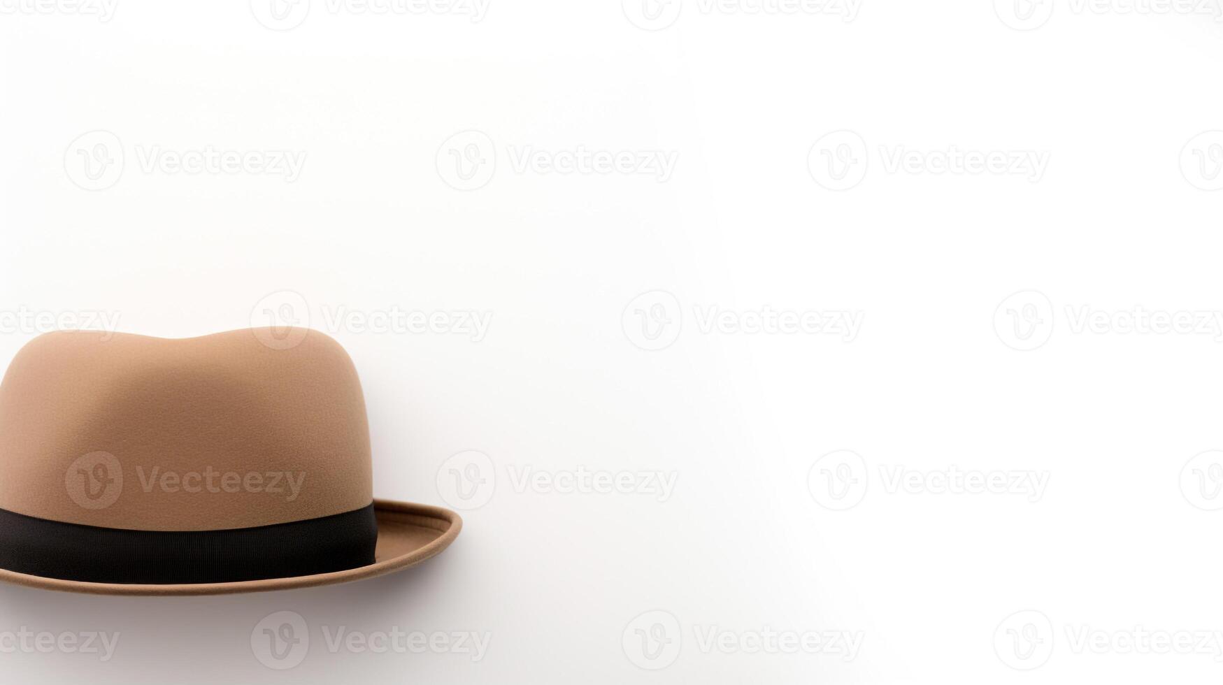 AI generated Photo of Beige Bowler Hat isolated on white background. AI Generated