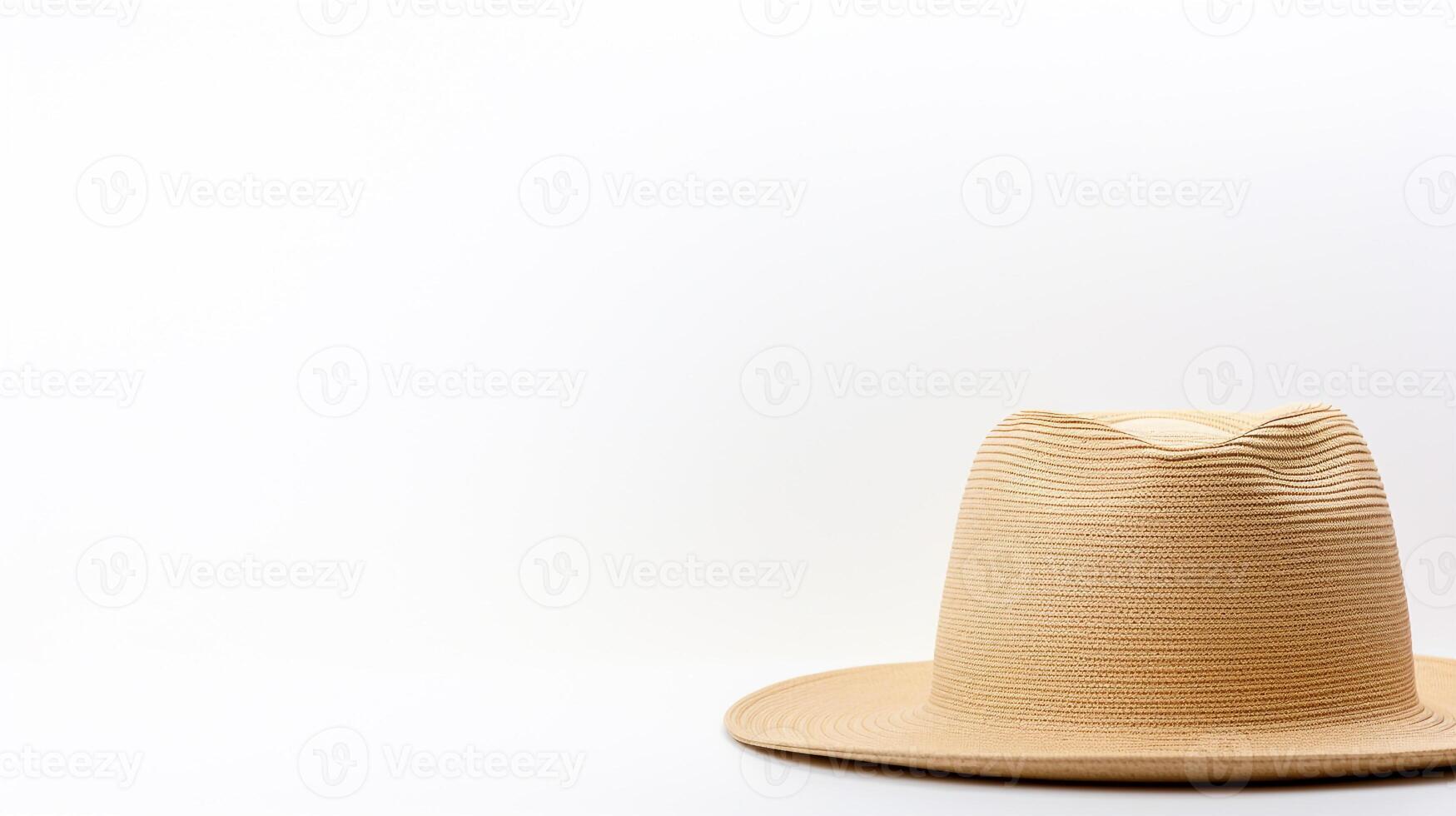 AI generated Photo of Beige Straw hat isolated on white background. AI Generated