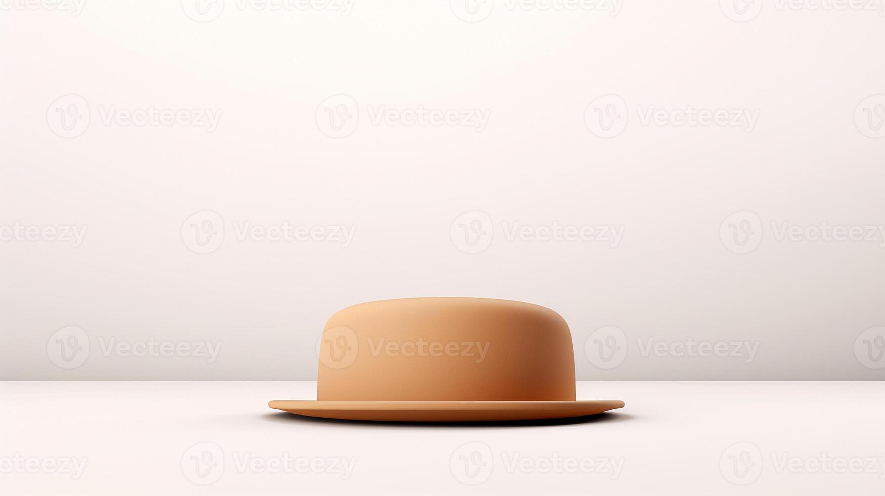 AI generated Photo of Beige Bowler Hat isolated on white background. AI Generated