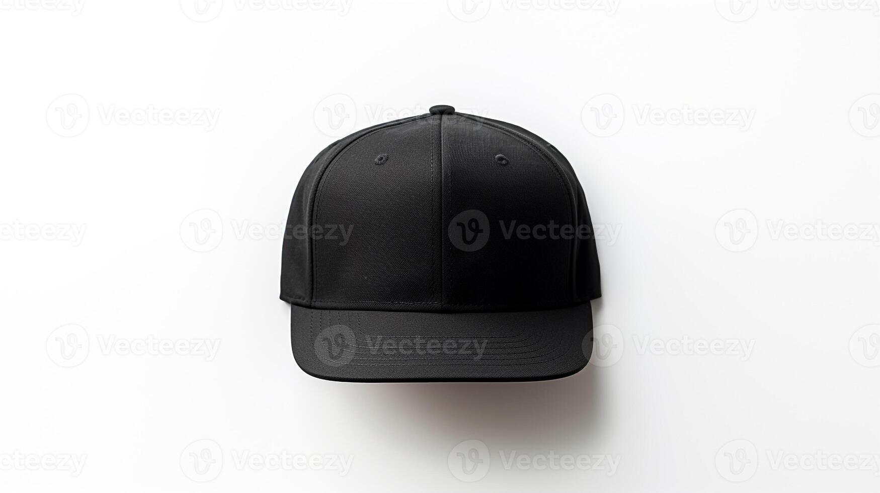 AI generated Photo of Black Snapback isolated on white background. AI Generated