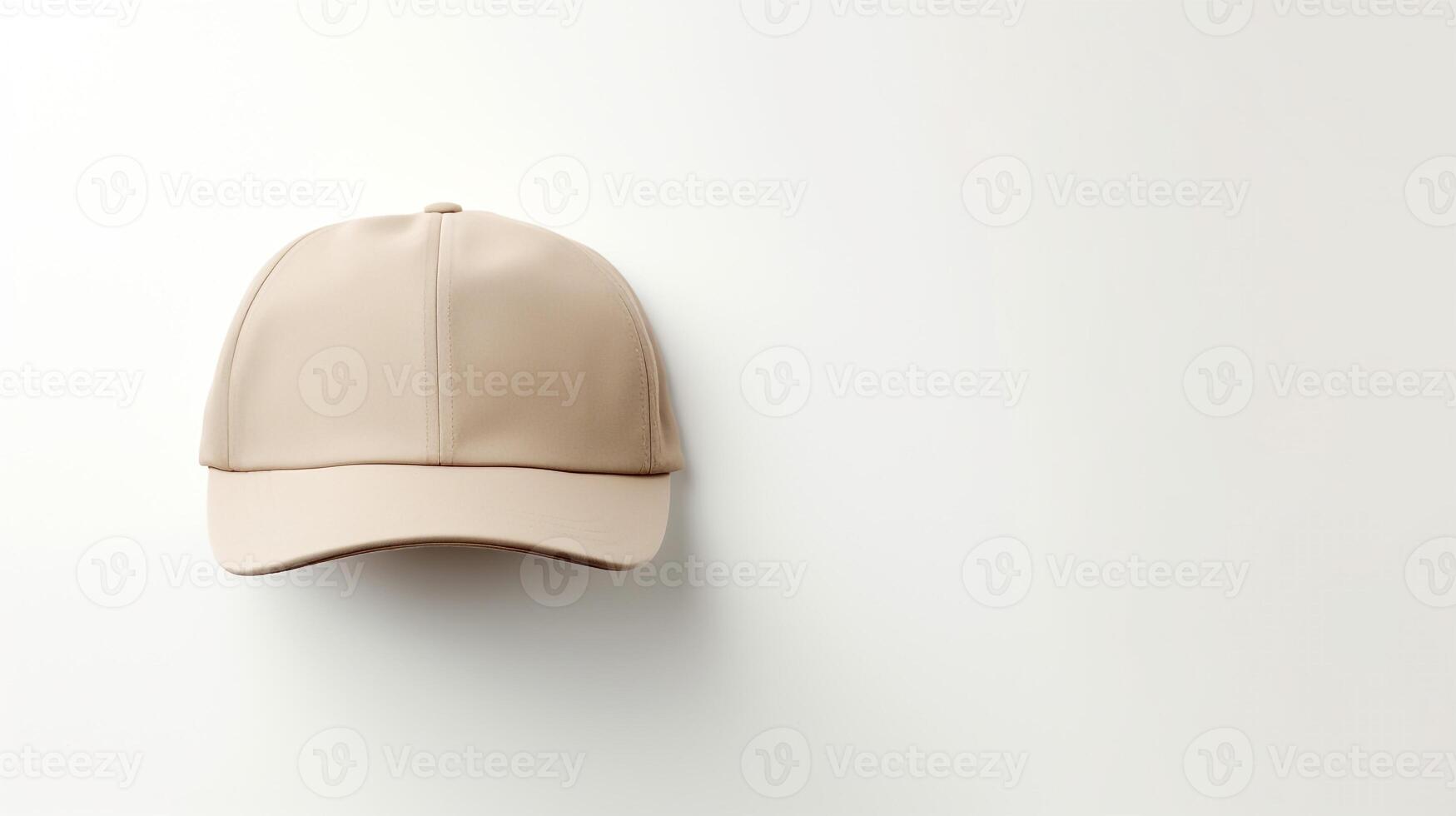 ai generado foto de beige plano gorra aislado en blanco antecedentes. ai generado