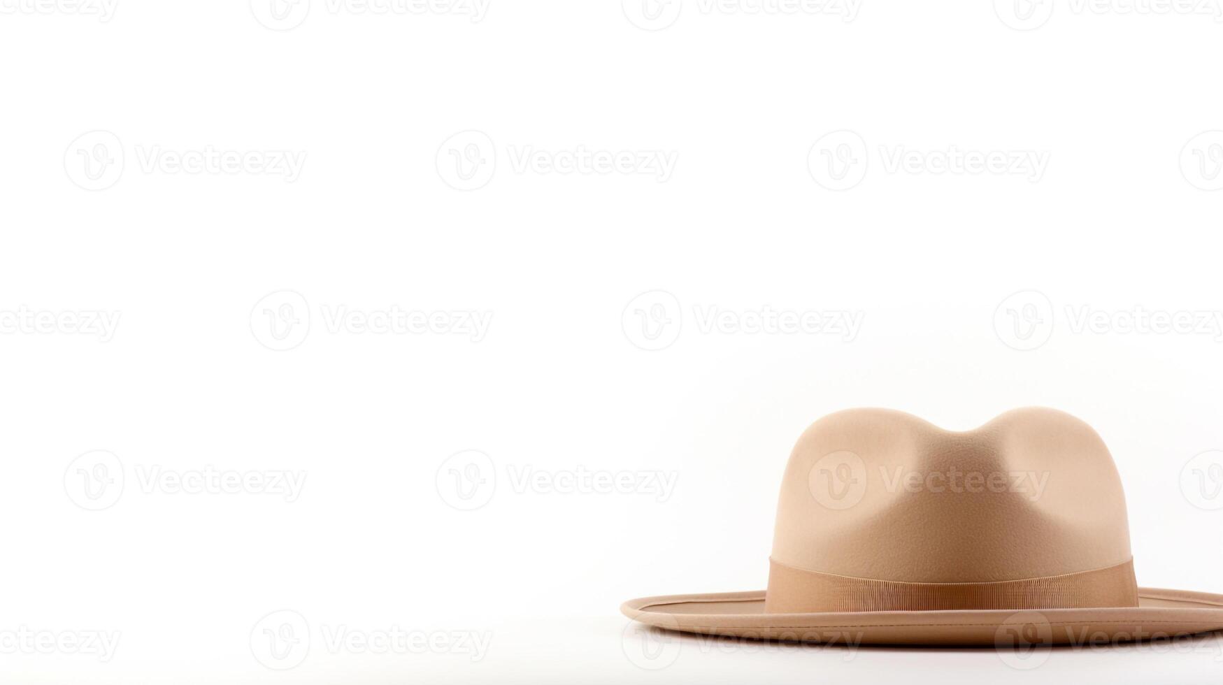 AI generated Photo of Beige Bowler Hat isolated on white background. AI Generated
