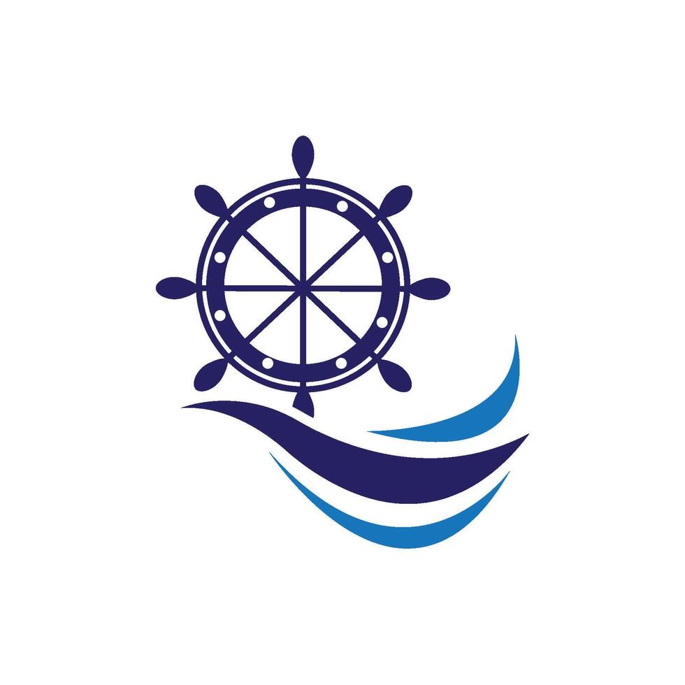 logotipo de rueda de barco vector