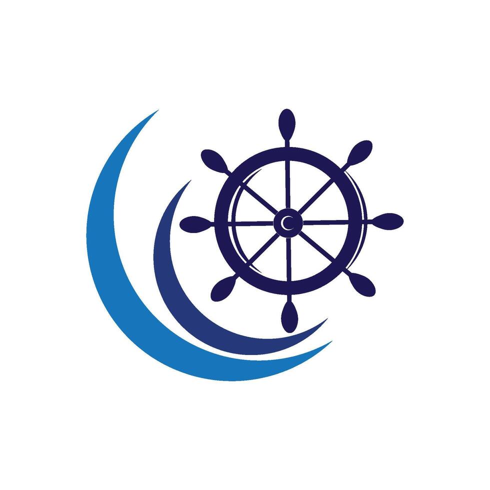 logotipo de rueda de barco vector