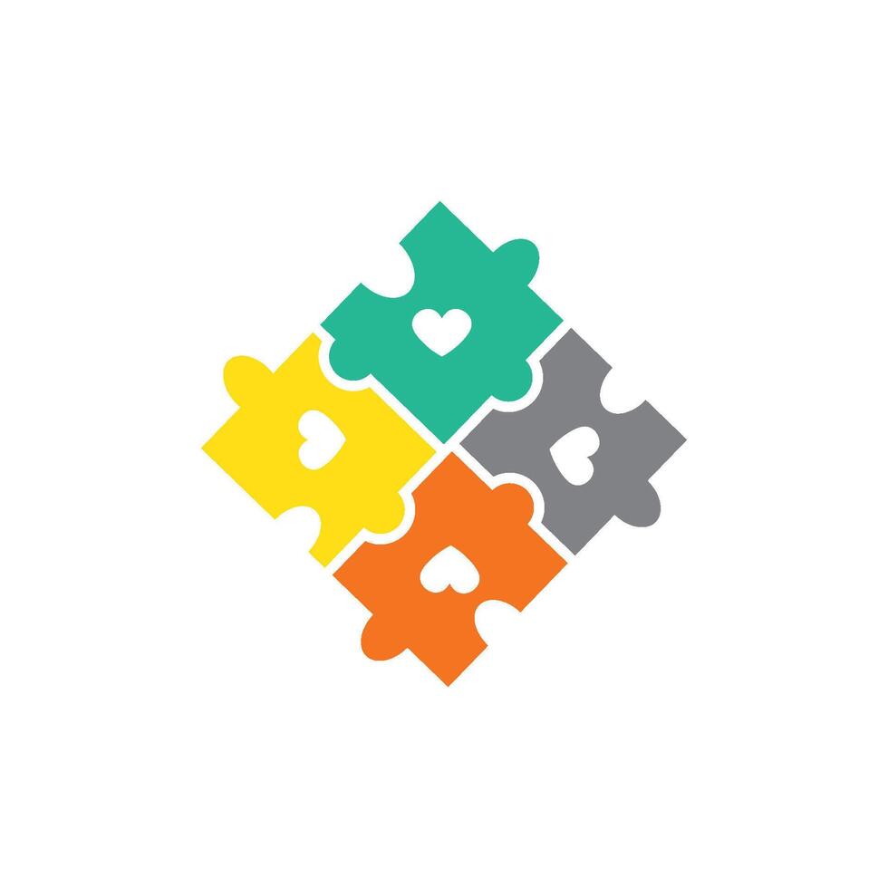 puzzle logo vector
