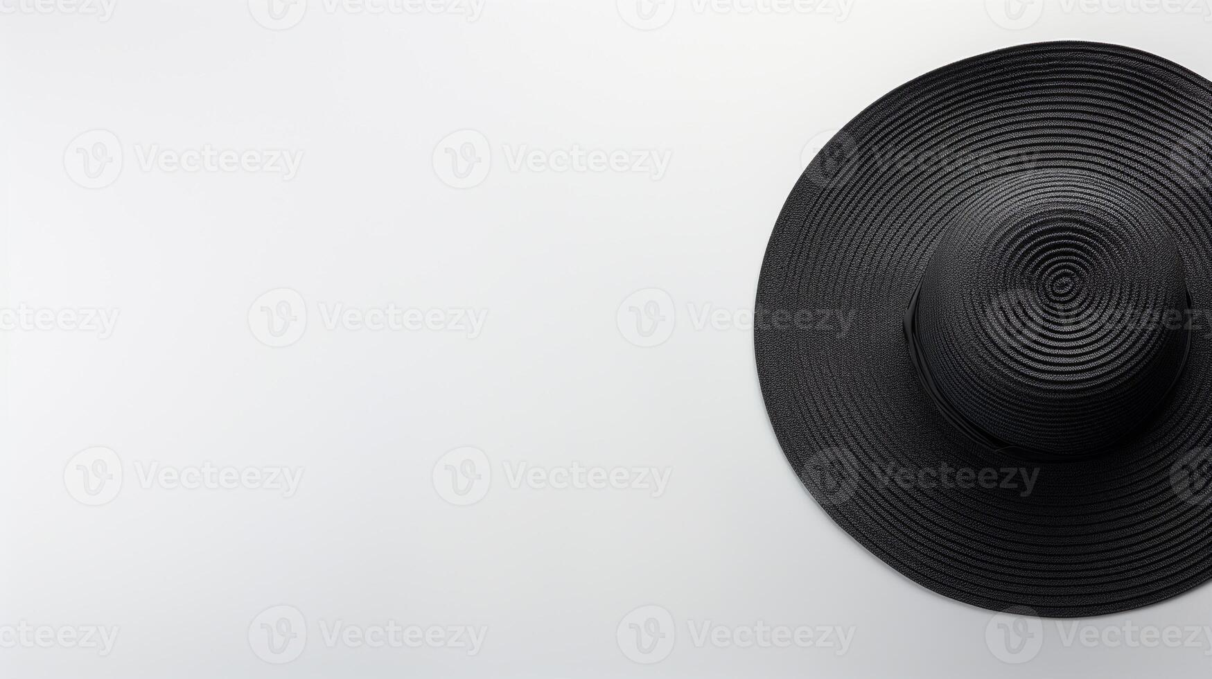 AI generated Photo of Black Straw hat isolated on white background. AI Generated