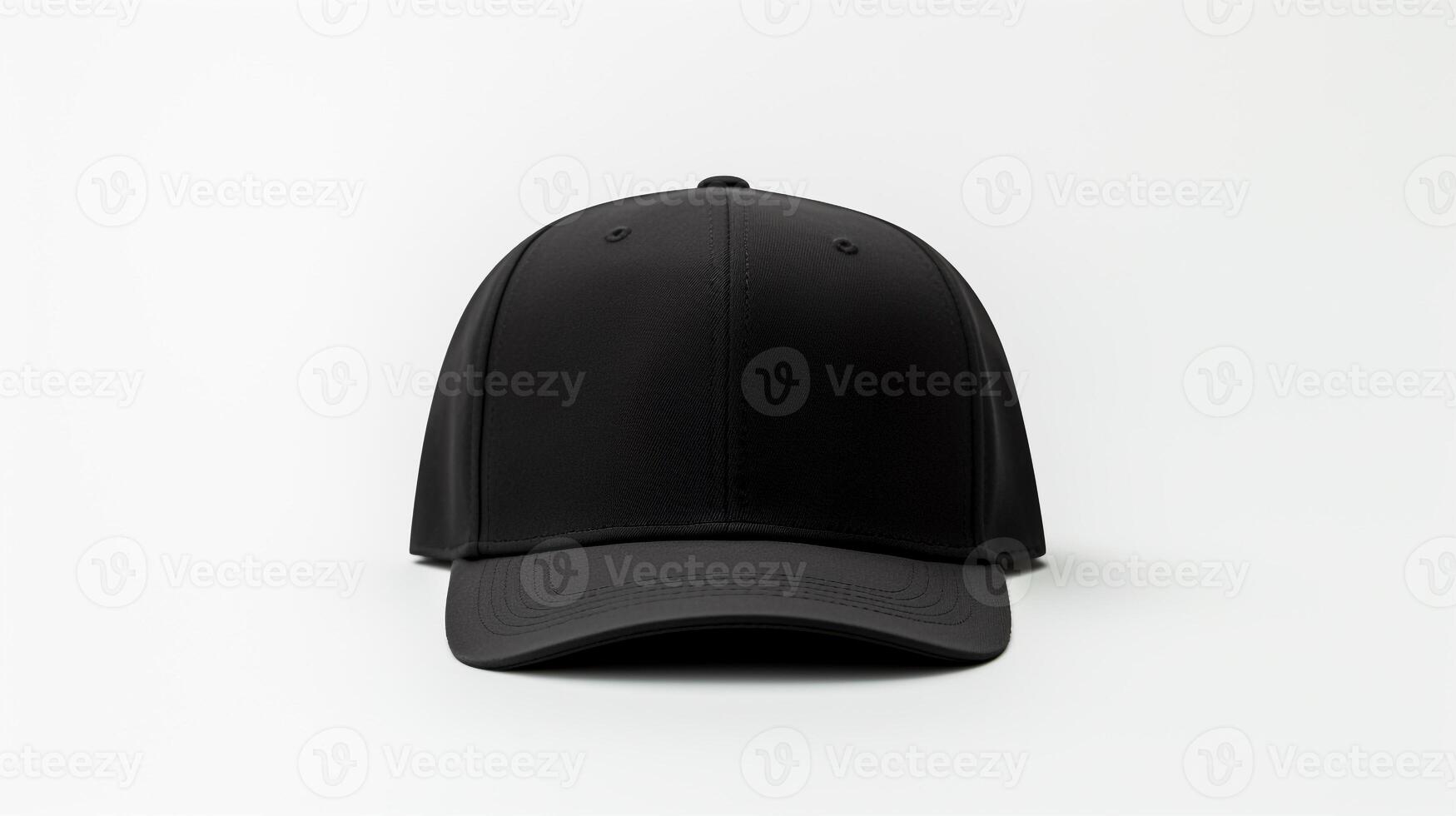 AI generated Photo of Black Fitted Cap isolated on white background. AI Generated