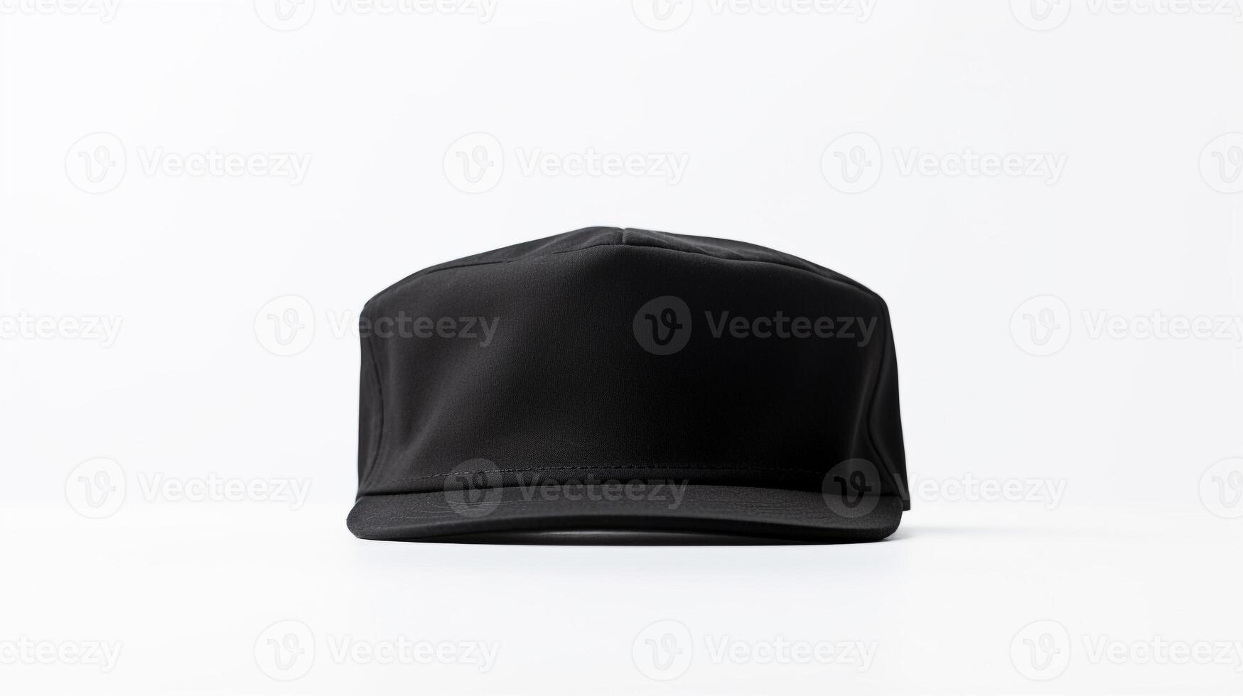 AI generated Photo of Black Military Cap isolated on white background. AI Generated