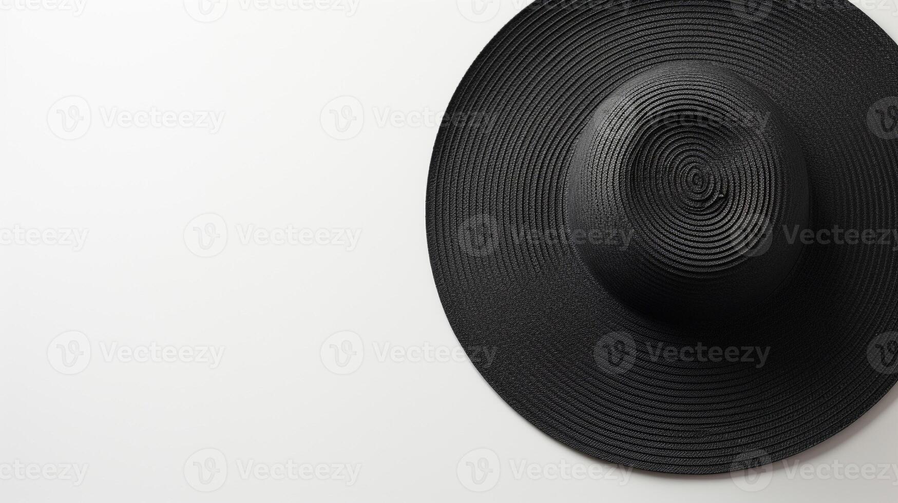 ai generado foto de negro Paja sombrero aislado en blanco antecedentes. ai generado