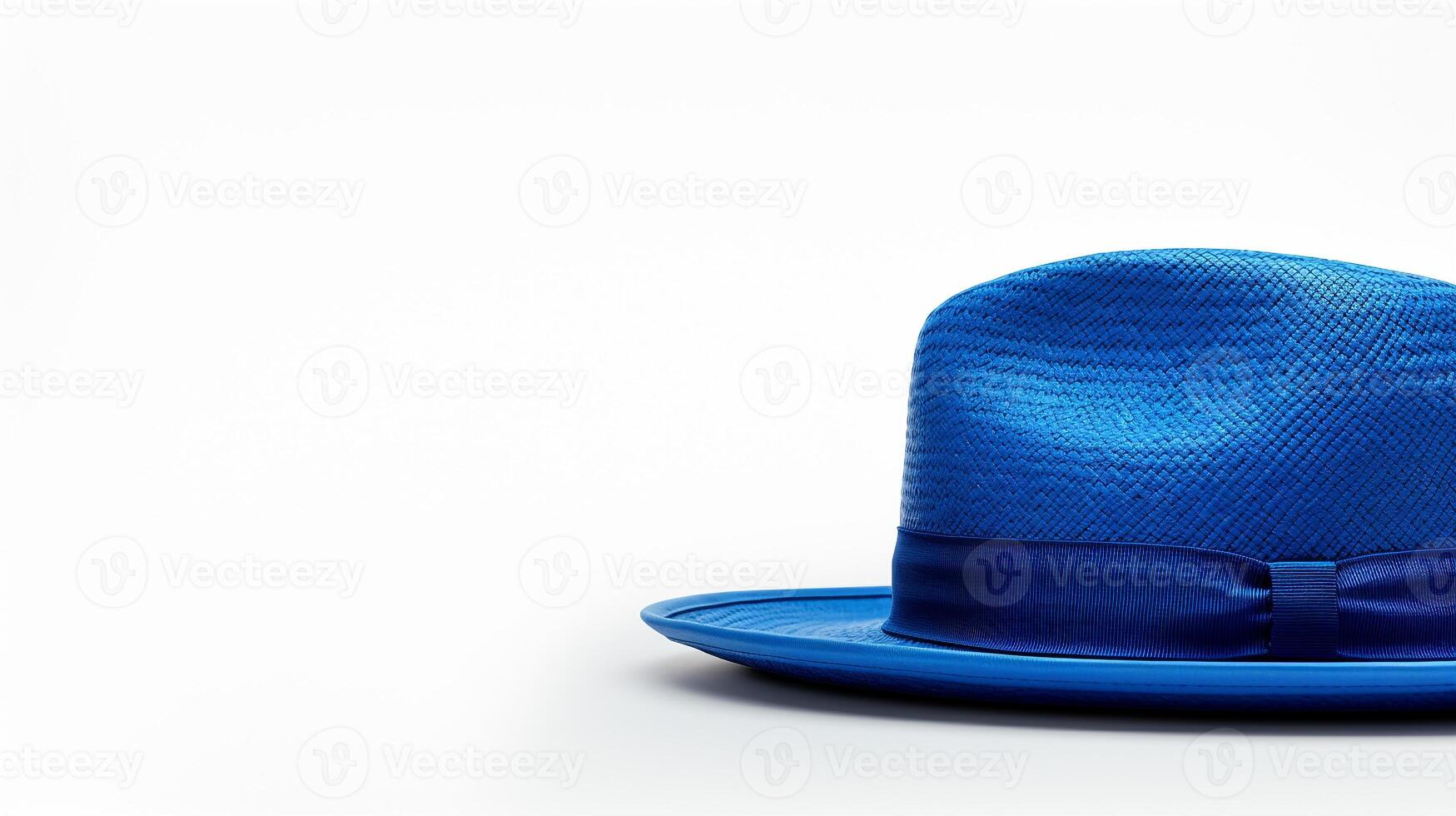 AI generated Photo of Blue Boater Hat isolated on white background. AI Generated