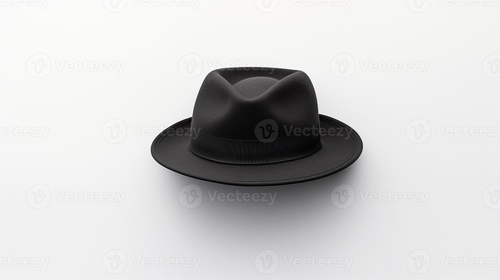AI generated Photo of Black Trilby Hat isolated on white background. AI Generated