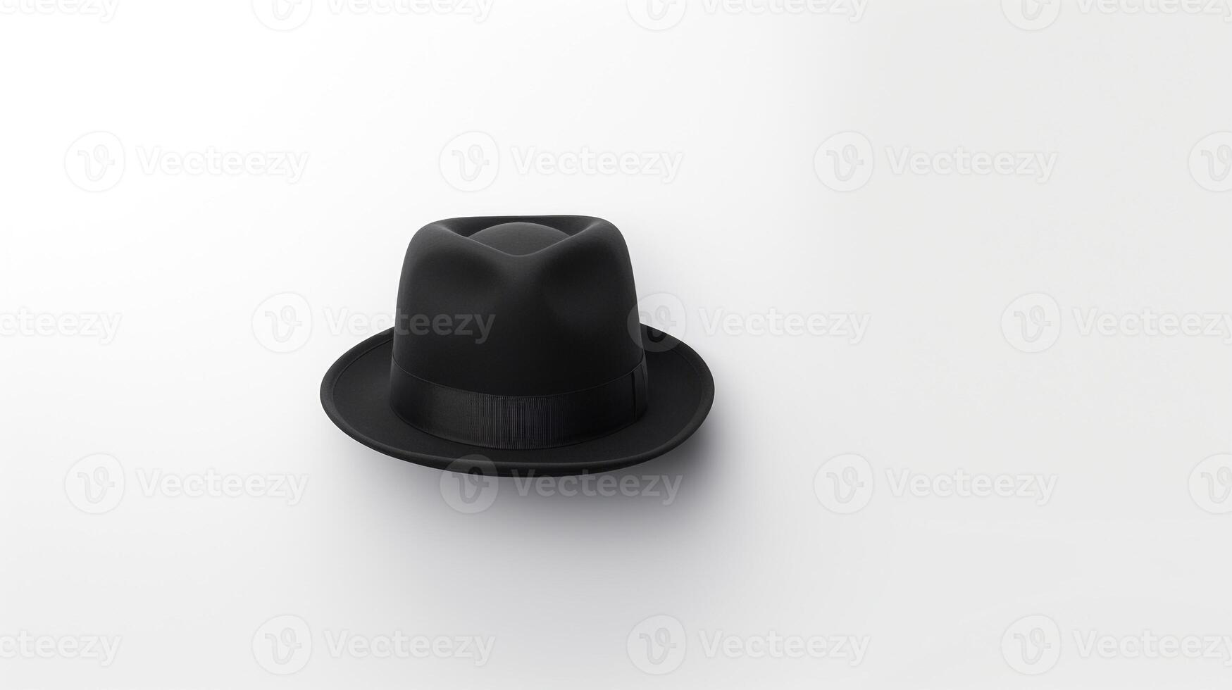 AI generated Photo of Black Bowler Hat isolated on white background. AI Generated