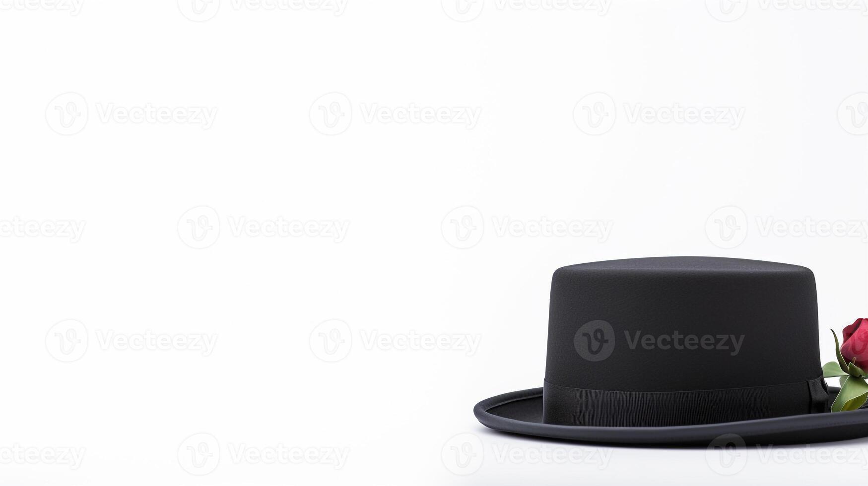 AI generated Photo of Black Bowler Hat isolated on white background. AI Generated
