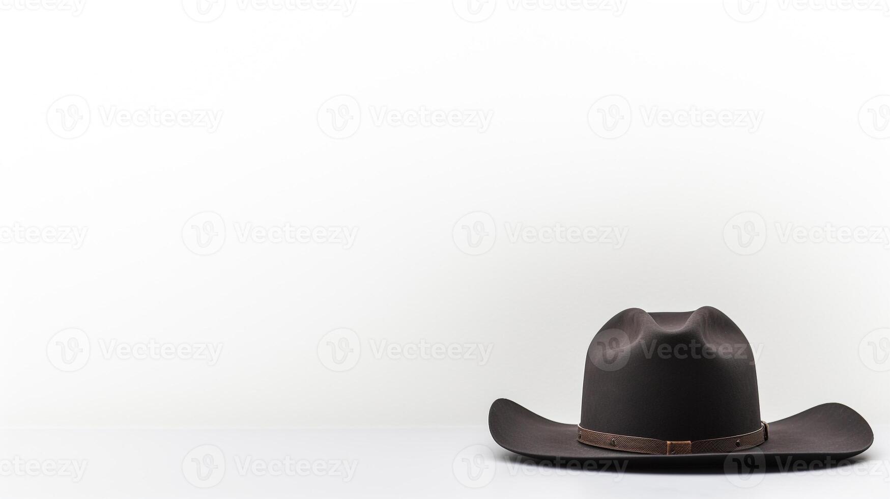 AI generated Photo of Black Cowboy Hat isolated on white background. AI Generated