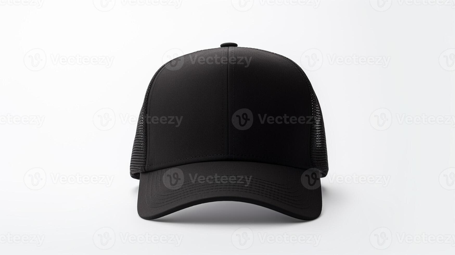 AI generated Photo of Black Trucker Cap isolated on white background. AI Generated