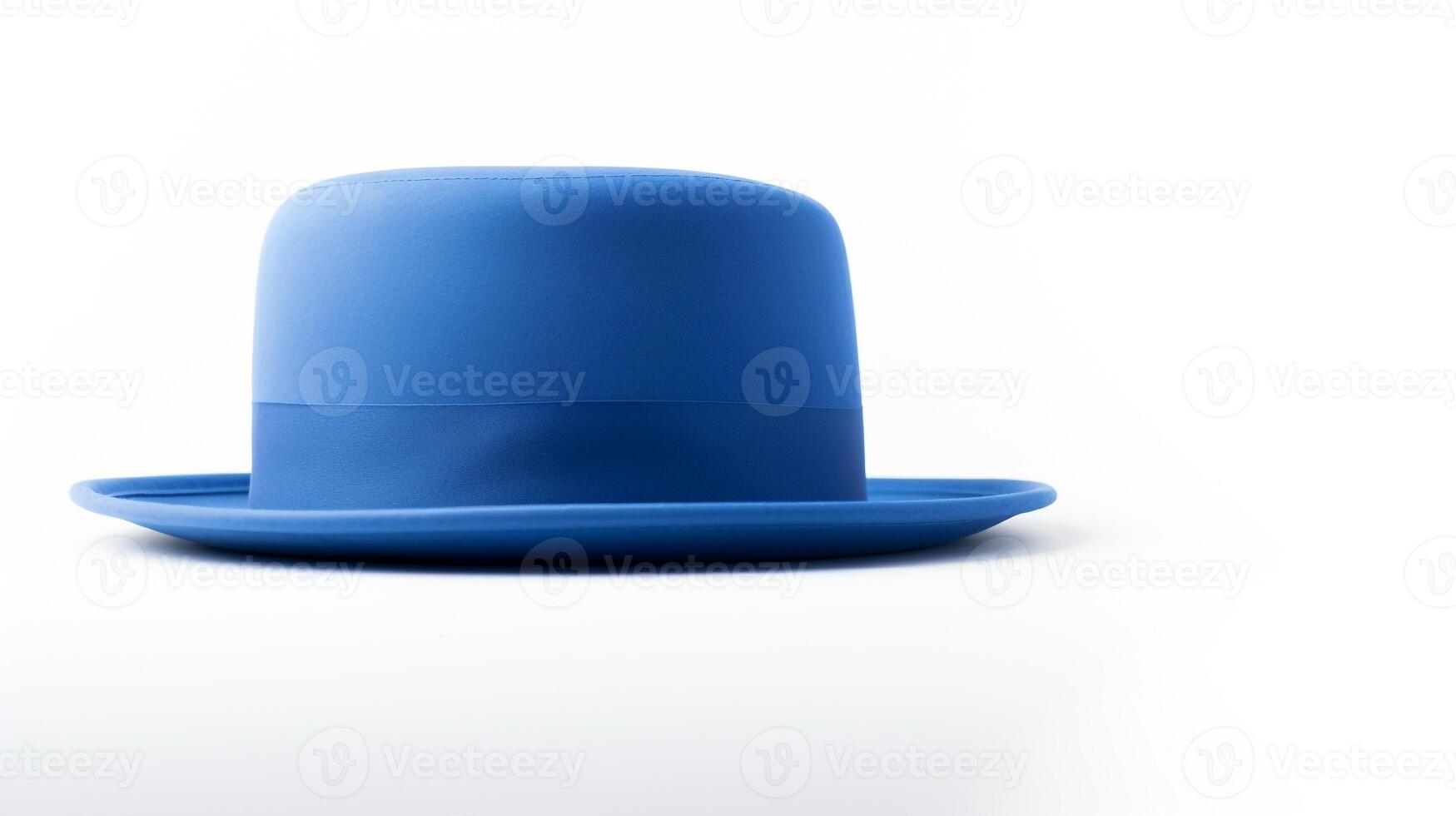 AI generated Photo of Blue Boater Hat isolated on white background. AI Generated