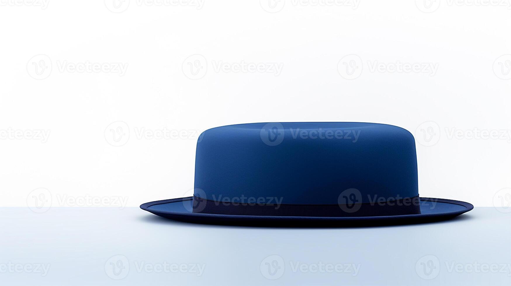 AI generated Photo of Blue Boater Hat isolated on white background. AI Generated