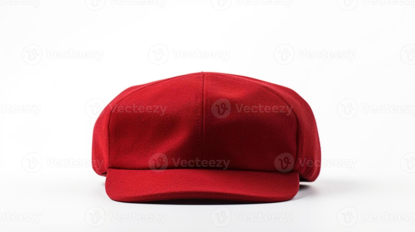 ai generado foto de rojo plano gorra aislado en blanco antecedentes. ai generado