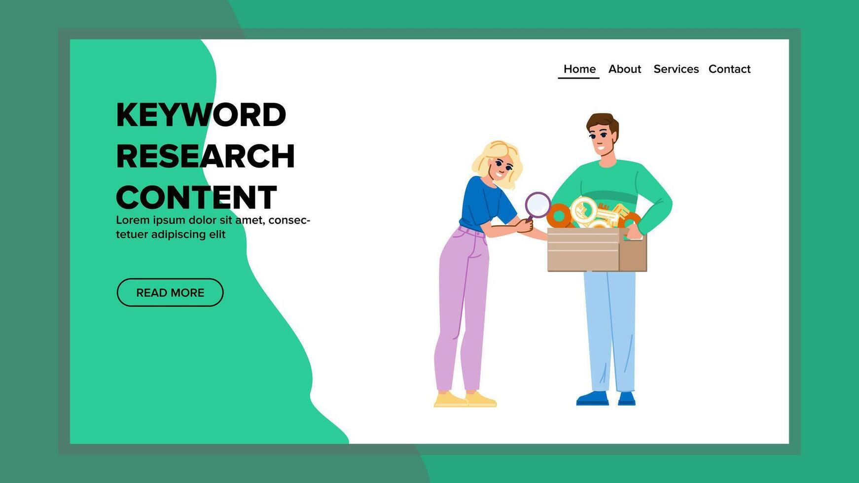 seo keyword research content vector