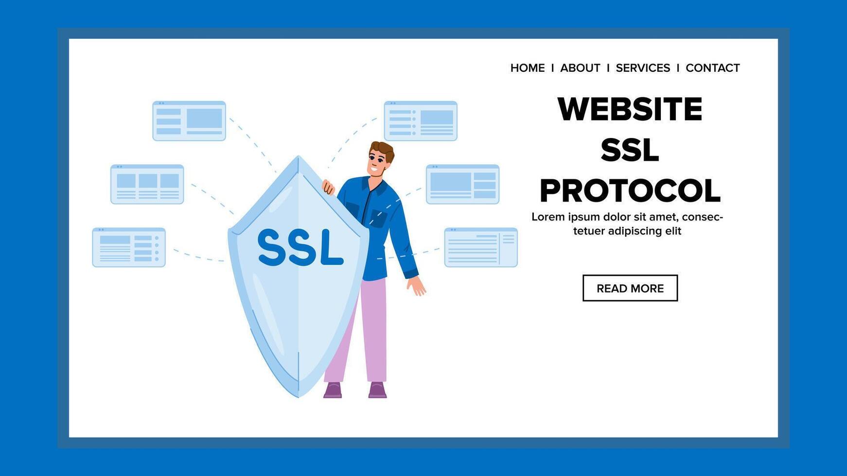 https website ssl protocol vector