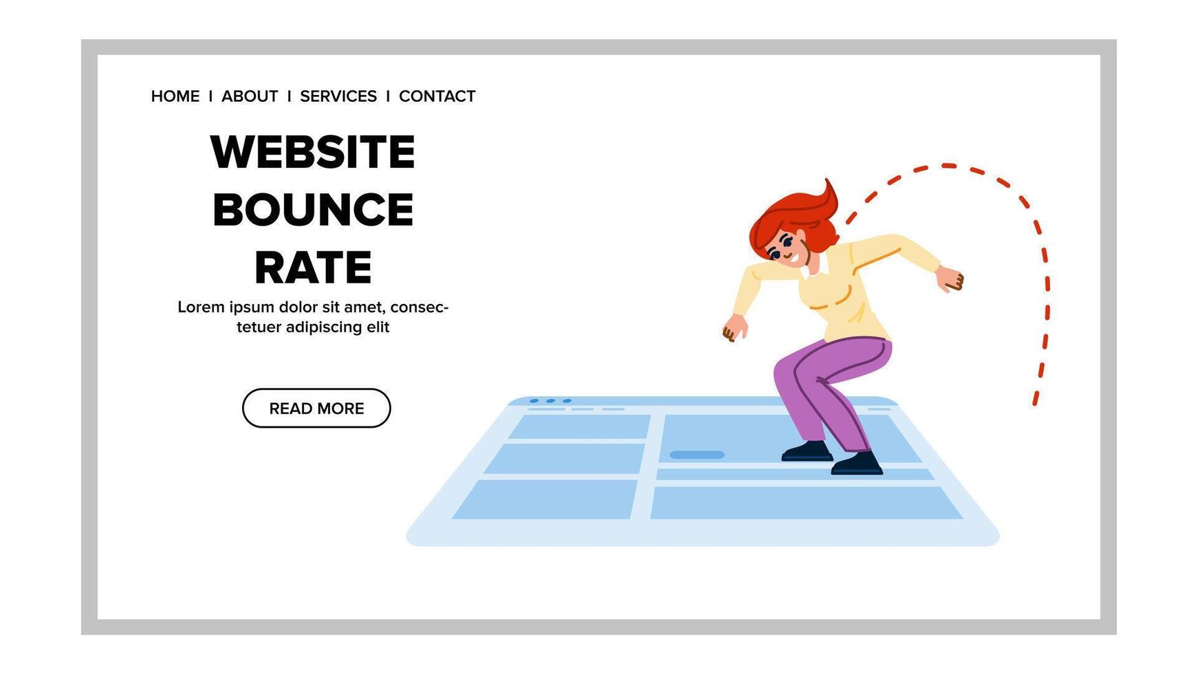 search website bounce rate vector