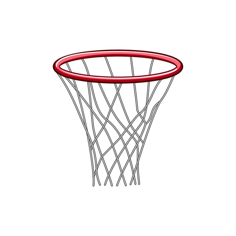 cesta baloncesto aro dibujos animados vector ilustración