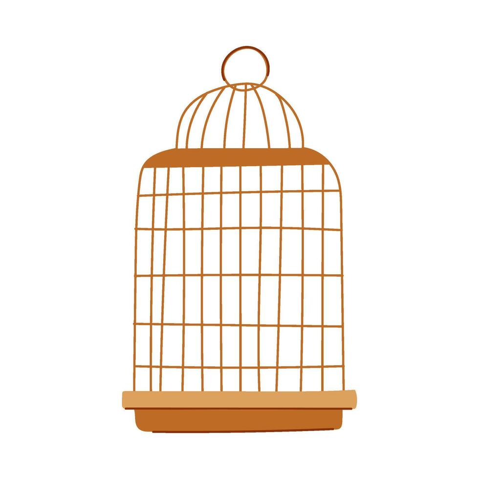 vintage bird cage cartoon vector illustration