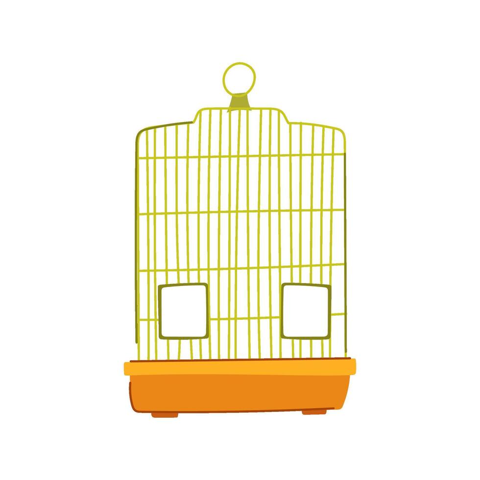 silueta pájaro jaula dibujos animados vector ilustración