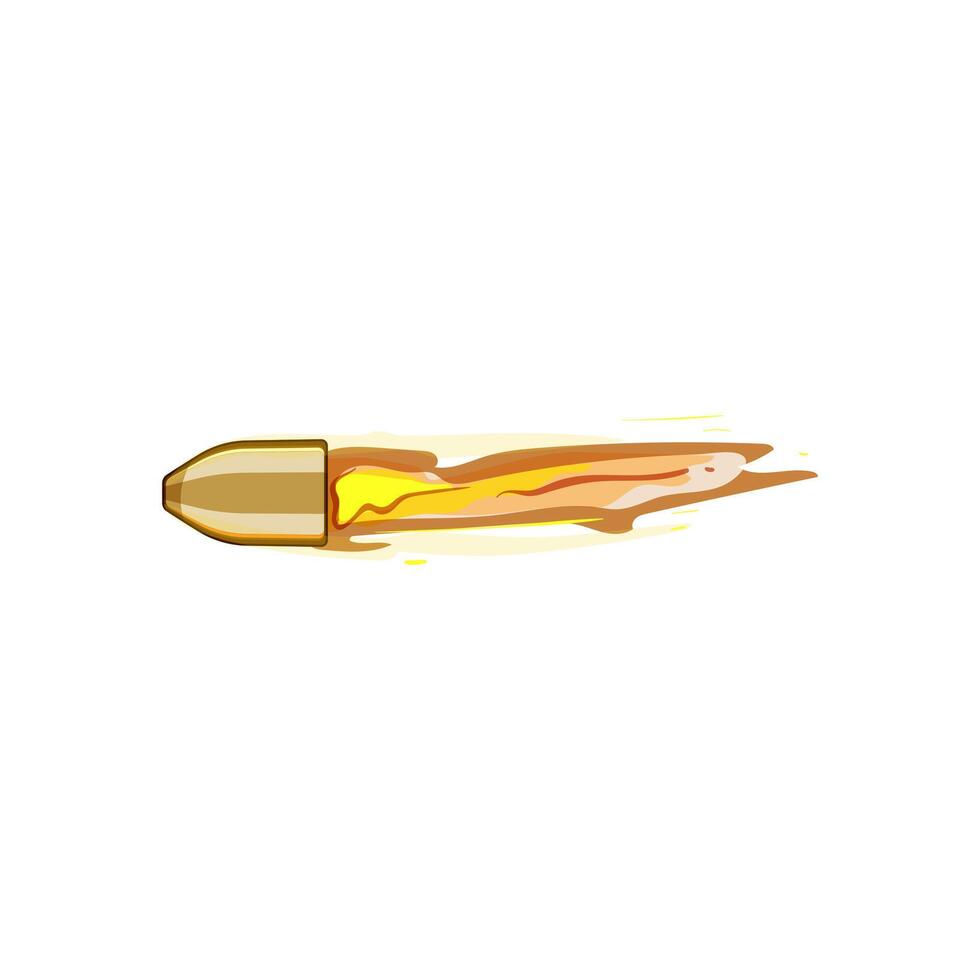 fire bullet flying cartoon vector illustration