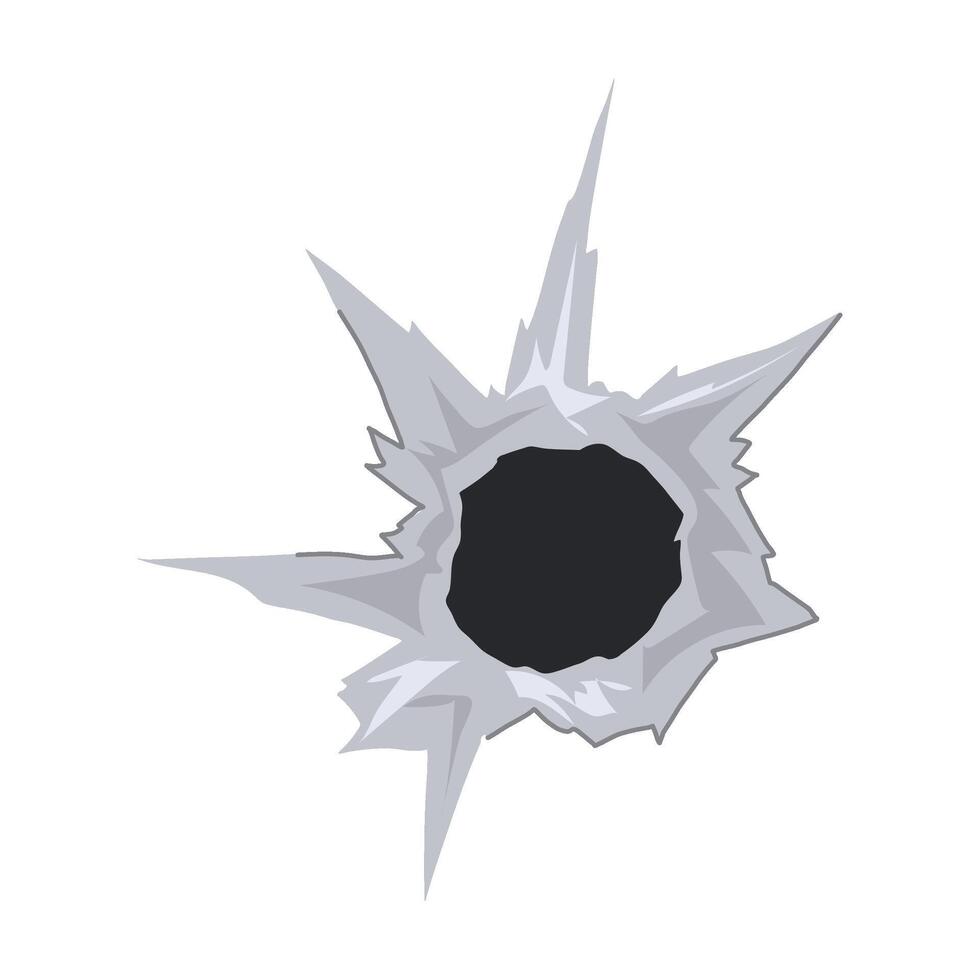 shot bullet hole cartoon vector illustration