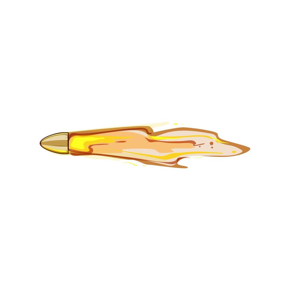 silver bullet flying cartoon vector illustration